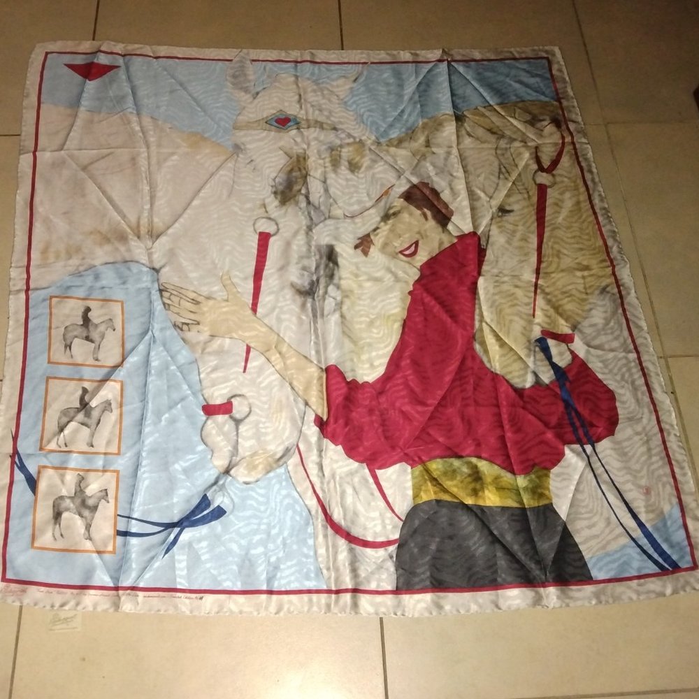 ❤️RARE ROCKMOUNT RANCH RANCHWEAR Donna Howell Sickles Limited Edition Silk Scarf